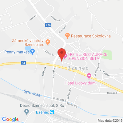 Google map: náměstí svobdyo 763, Bzenec 69681